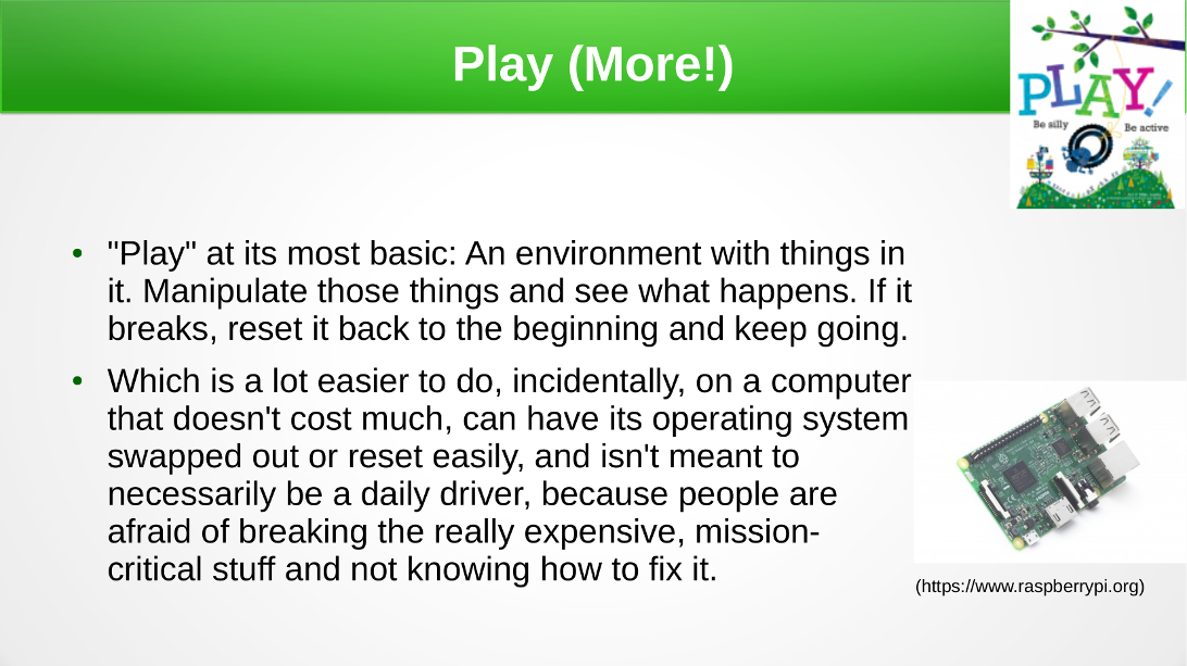 Play (More!) - A Safe Environment Play (More!) - A Safe Environment